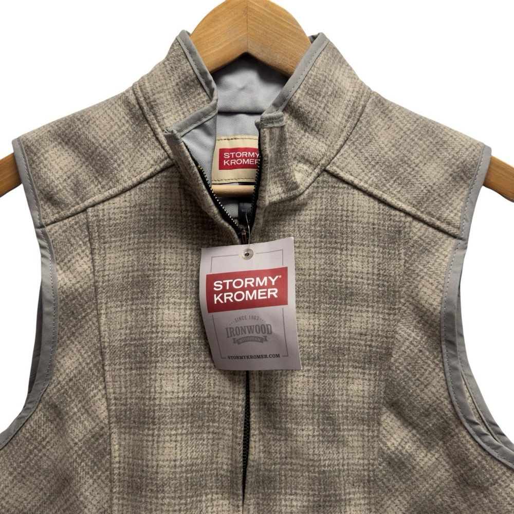 Stormy Kromer NEW Womens M Brown Plaid Full Zip Wool "Ida Outfitter"V est Jacket
